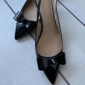 Ann Taylor Paten Leather Bow Sling Back